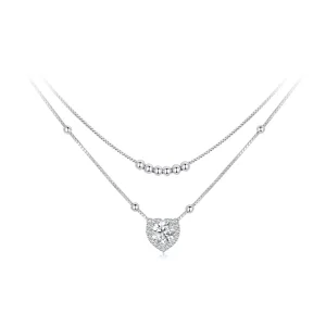 (immagine per) Collana con doppia moissanite stile PANDORA (un certificato) - MSN033