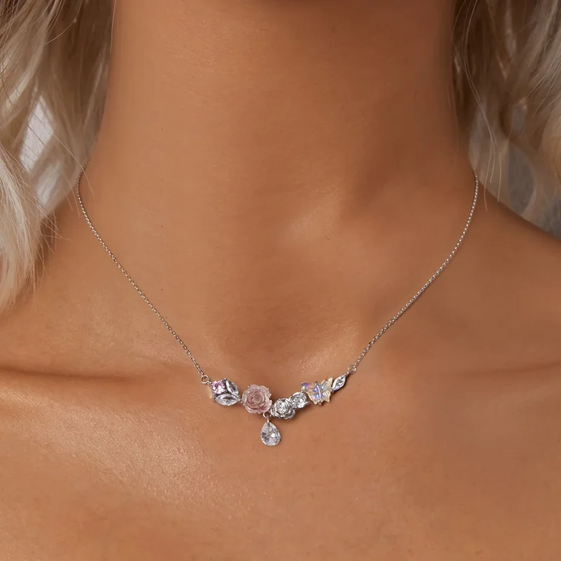 (immagine per) Collana con fiori di farfalla fantasy stile PANDORA - SCN521 - Visualizza 5