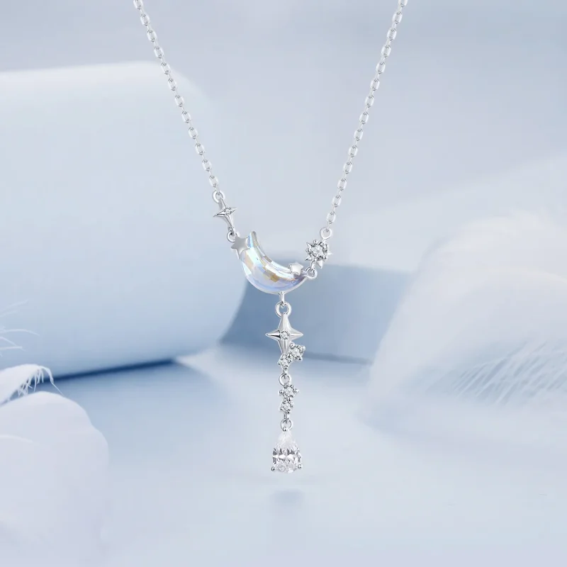(immagine per) Collana con galassia al tramonto della luna in stile PANDORA - BSN380 - Visualizza 3