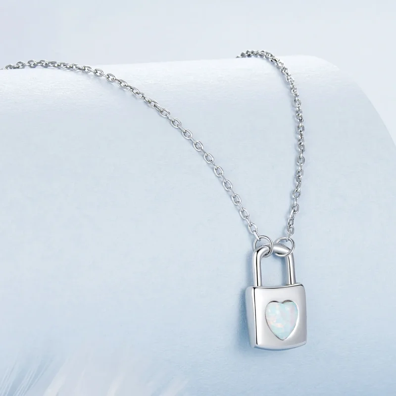 (immagine per) Collana con lucchetto a cuore stile PANDORA - BSN377 - Visualizza 2