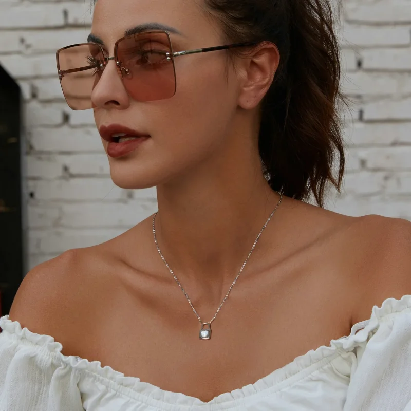 (immagine per) Collana con lucchetto a cuore stile PANDORA - BSN377 - Visualizza 6