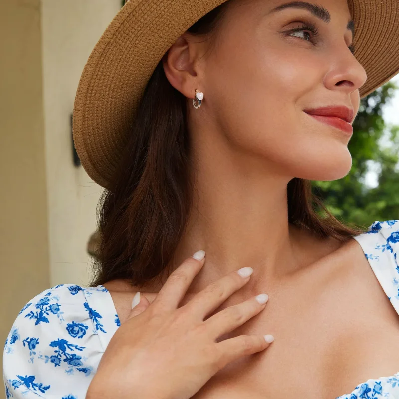 (immagine per) Orecchini a cuore rosa stile PANDORA - BSE1000 - Visualizza 7