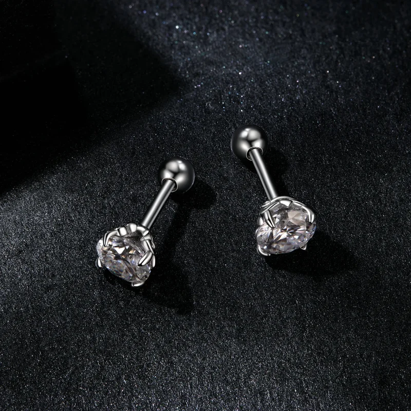 (immagine per) Orecchini a sfera in filo con motivo Moissanite stile PANDORA (due certificati) - Visualizza 3