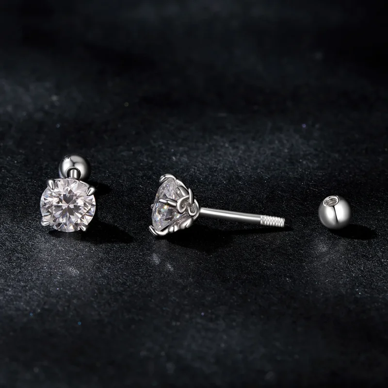 (immagine per) Orecchini a sfera in filo con motivo Moissanite stile PANDORA (due certificati) - Visualizza 4