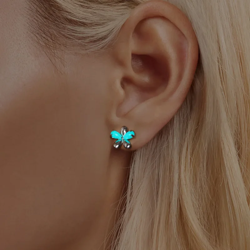 (immagine per) Orecchini con fiori luminosi stile PANDORA - SCE1714 - Visualizza 8