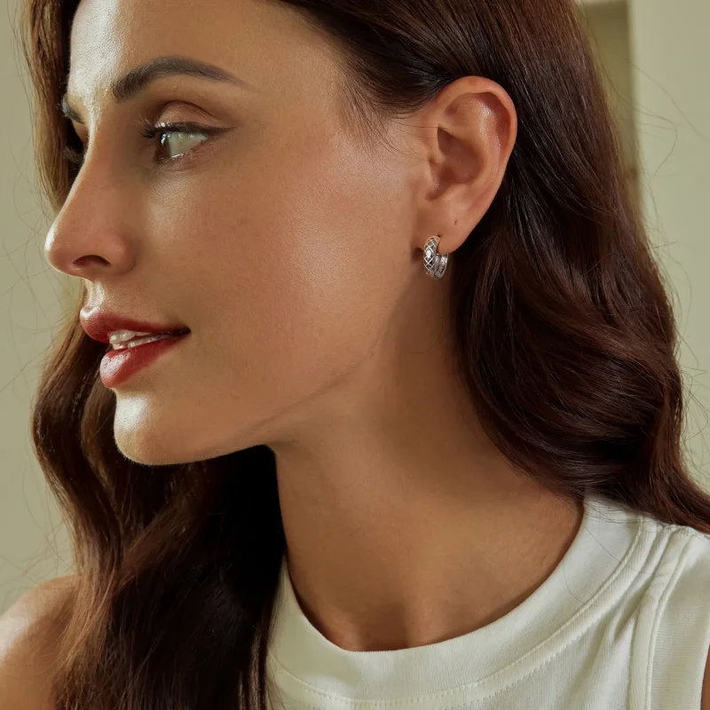 (immagine per) Orecchini con motivo diamante stile PANDORA - BSE983 - Visualizza 8