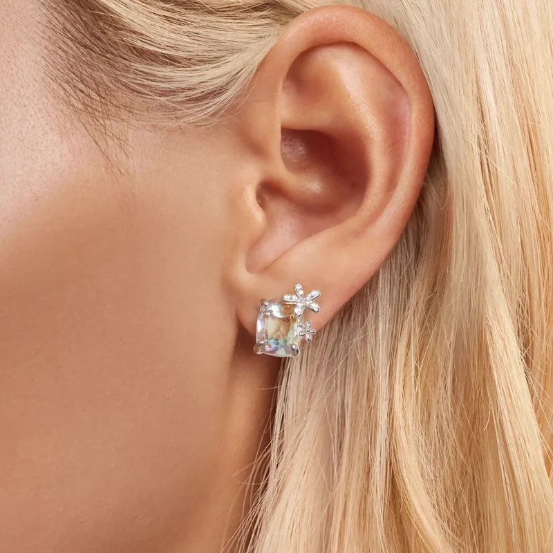 (immagine per) Orecchini con pietra principale fiore fantasia stile PANDORA - SCE1724 - Visualizza 5