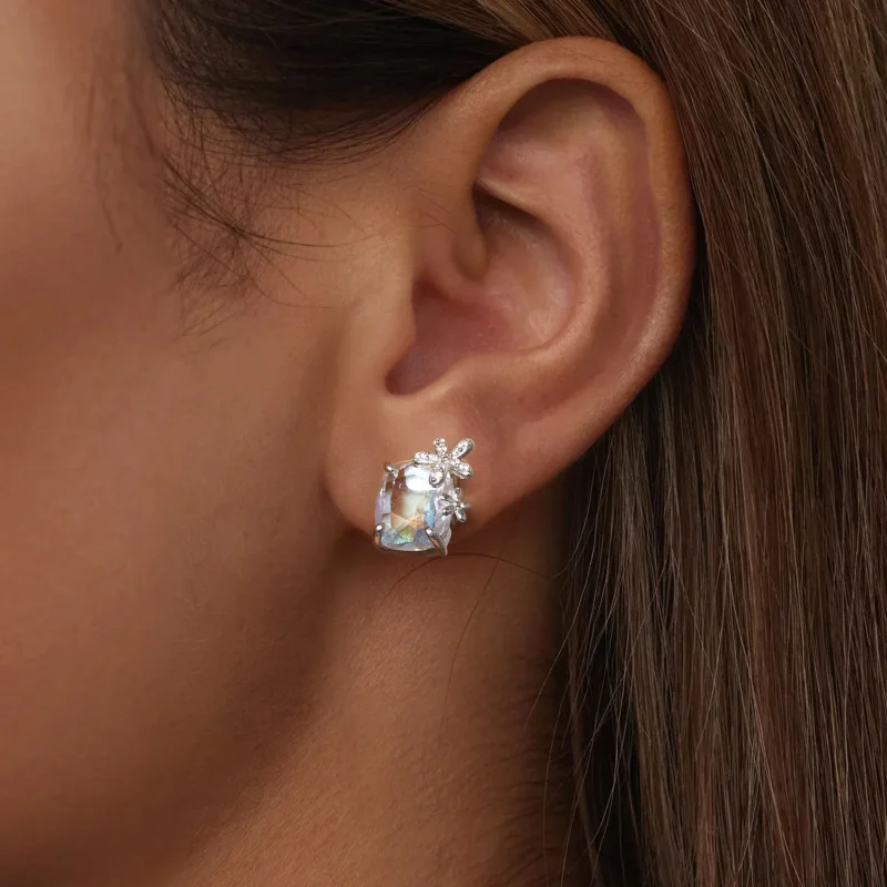 (immagine per) Orecchini con pietra principale fiore fantasia stile PANDORA - SCE1724 - Visualizza 6