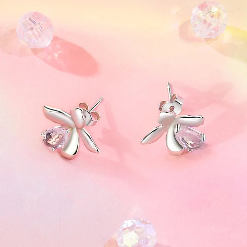 (immagine per) Orecchini fiore rosa stile PANDORA - SCE1723 - Visualizza 3