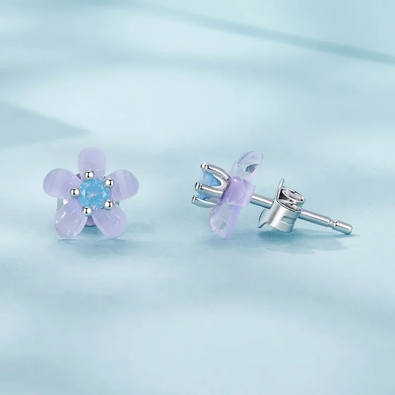 (immagine per) Orecchini fiore viola stile PANDORA - SCE1733 - Visualizza 4