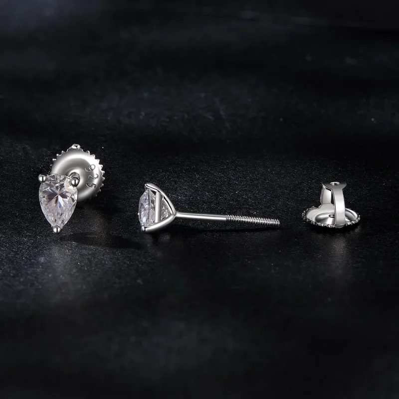 (immagine per) Orecchini in moissanite con goccia d'acqua stile PANDORA (due certificati) - MSE - Visualizza 4