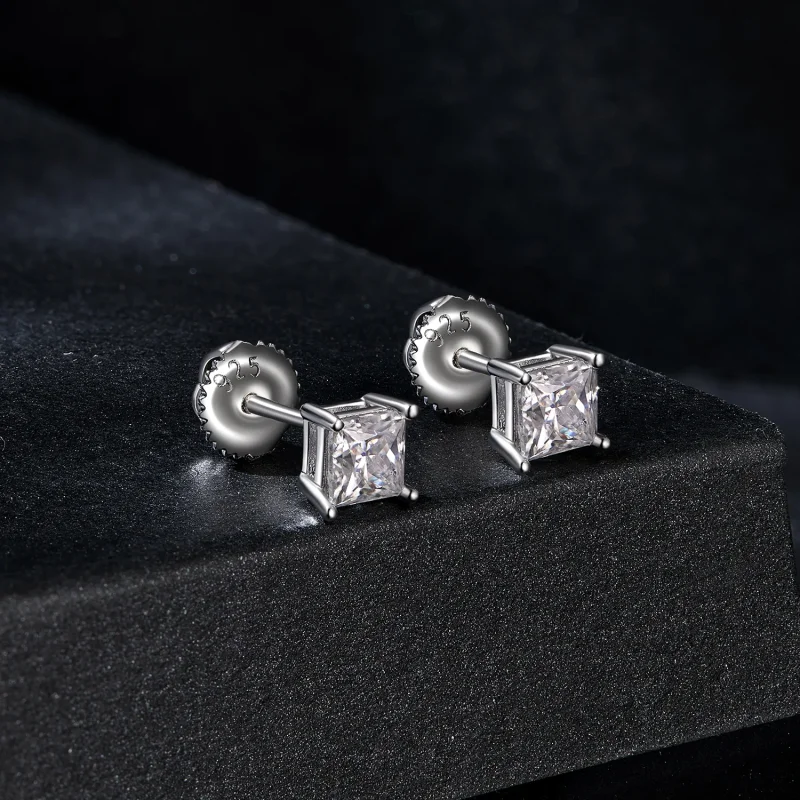 (immagine per) Orecchini Princess Moissanite stile PANDORA (due certificati) - MSE047-L - Visualizza 2