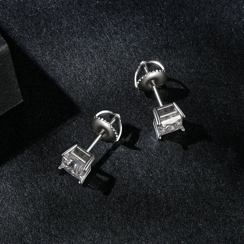 (immagine per) Orecchini Princess Moissanite stile PANDORA (due certificati) - MSE047-L - Visualizza 3
