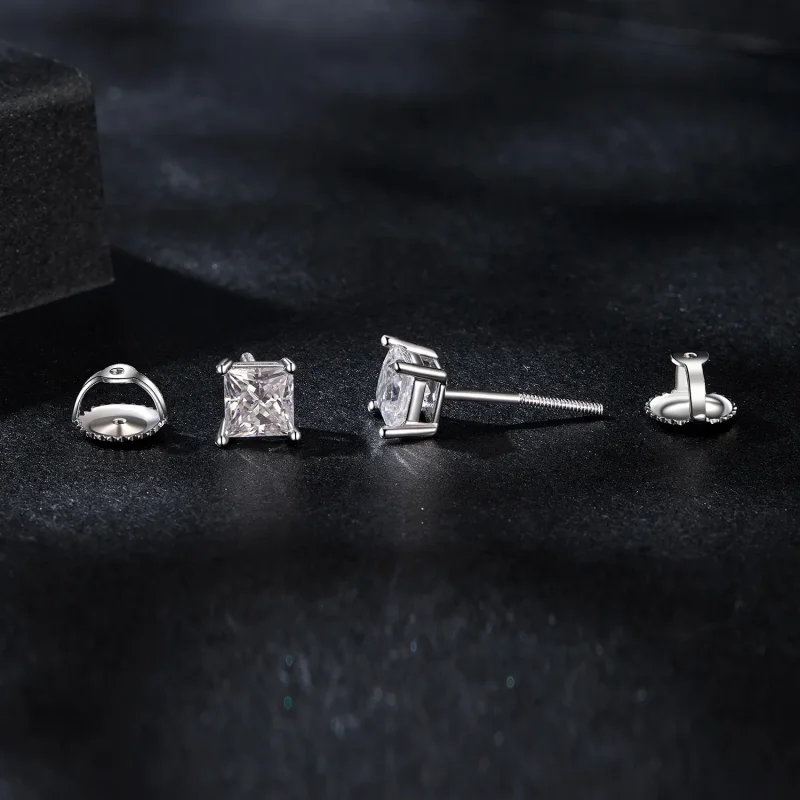 (immagine per) Orecchini Princess Moissanite stile PANDORA (due certificati) - MSE047-L - Visualizza 4