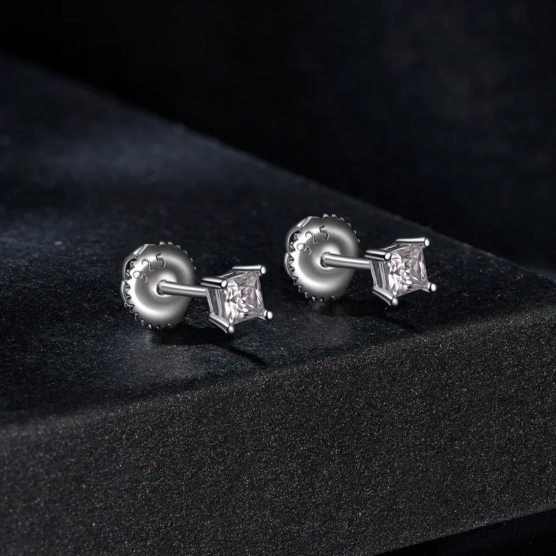 (immagine per) Orecchini Princess Moissanite stile PANDORA (un certificato) - MSE047-S - Visualizza 2