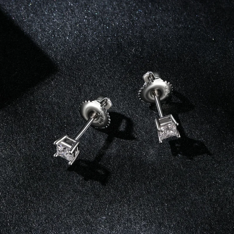 (immagine per) Orecchini Princess Moissanite stile PANDORA (un certificato) - MSE047-S - Visualizza 3