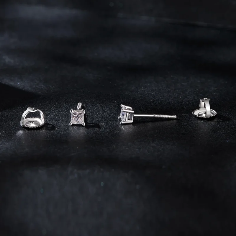 (immagine per) Orecchini Princess Moissanite stile PANDORA (un certificato) - MSE047-S - Visualizza 4