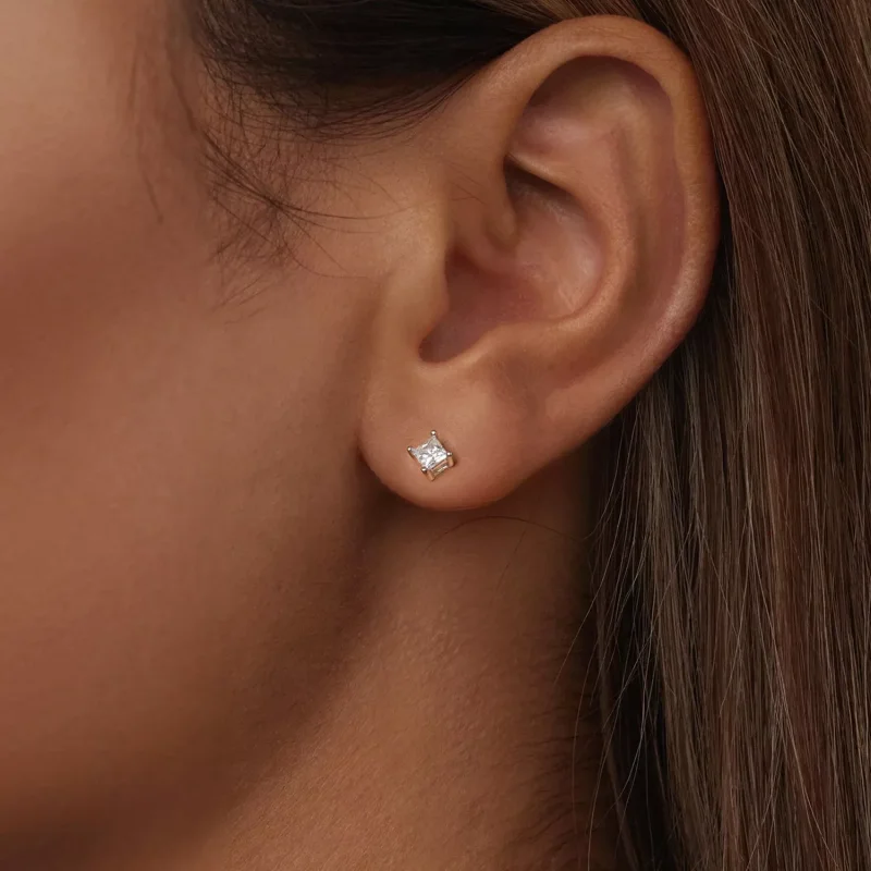 (immagine per) Orecchini Princess Moissanite stile PANDORA (un certificato) - MSE047-S - Visualizza 5