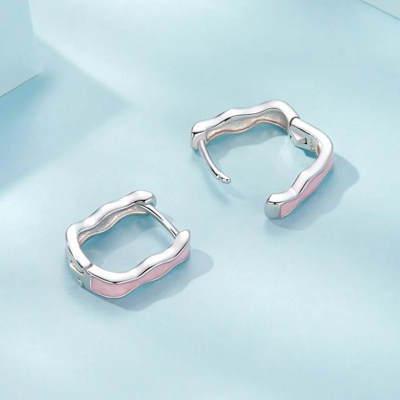 (immagine per) Orecchini quadrati rosa stile PANDORA - SCE1709 - Visualizza 4