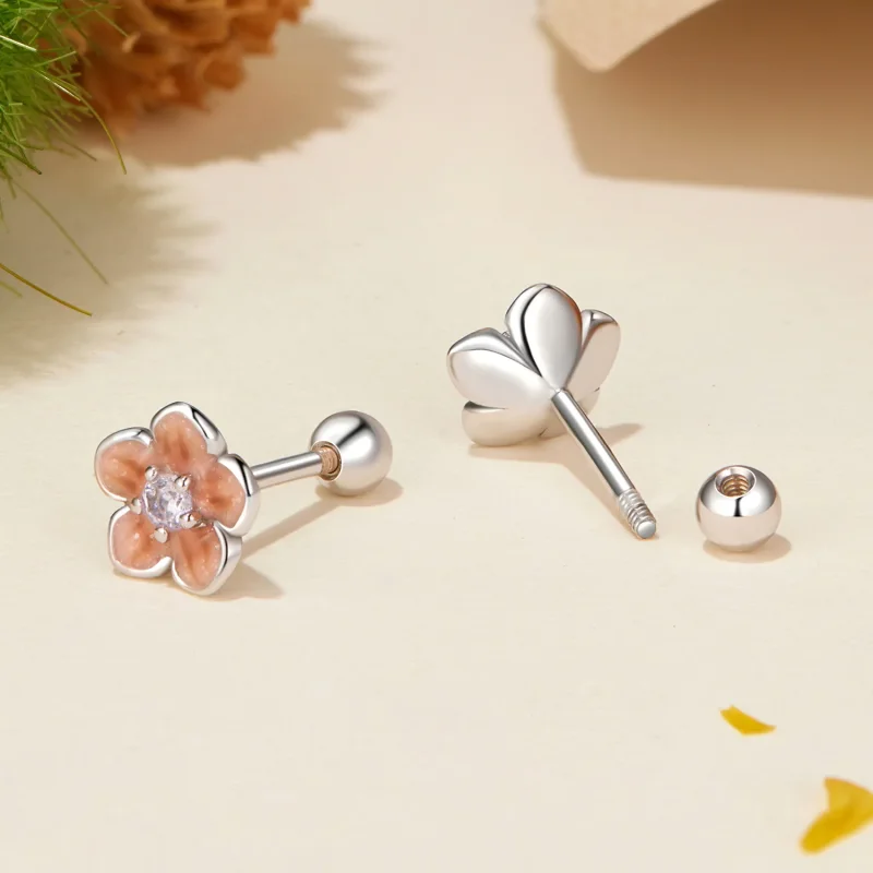(immagine per) Orecchini romantici con fiori di ciliegio in stile PANDORA - BSE992 - Visualizza 4