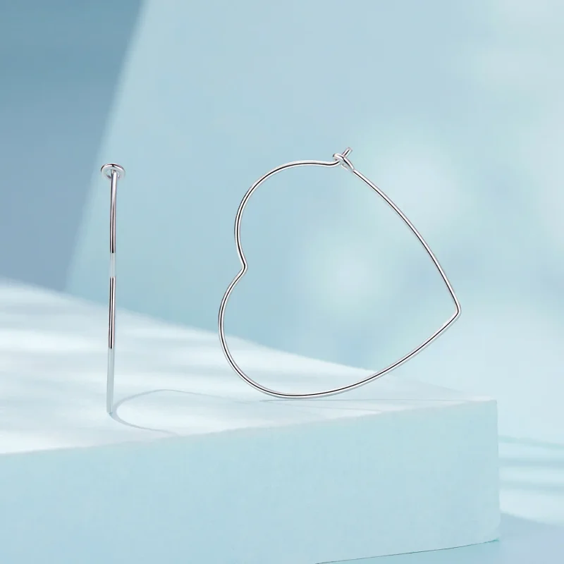 (immagine per) Orecchini semplici a forma di cuore stile PANDORA - SCE1711 - Visualizza 2