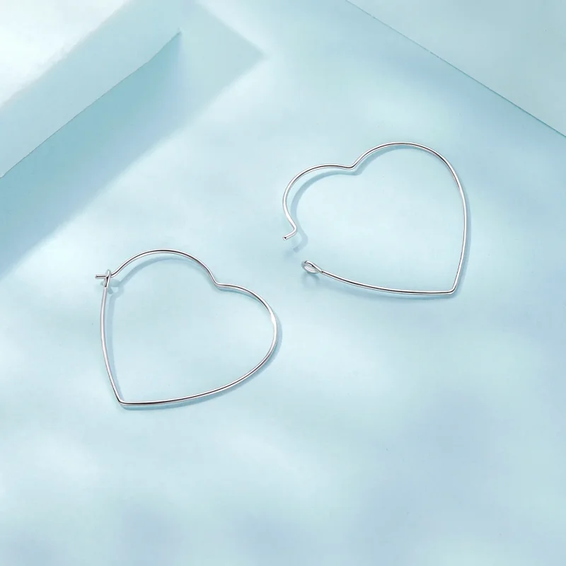 (immagine per) Orecchini semplici a forma di cuore stile PANDORA - SCE1711 - Visualizza 4