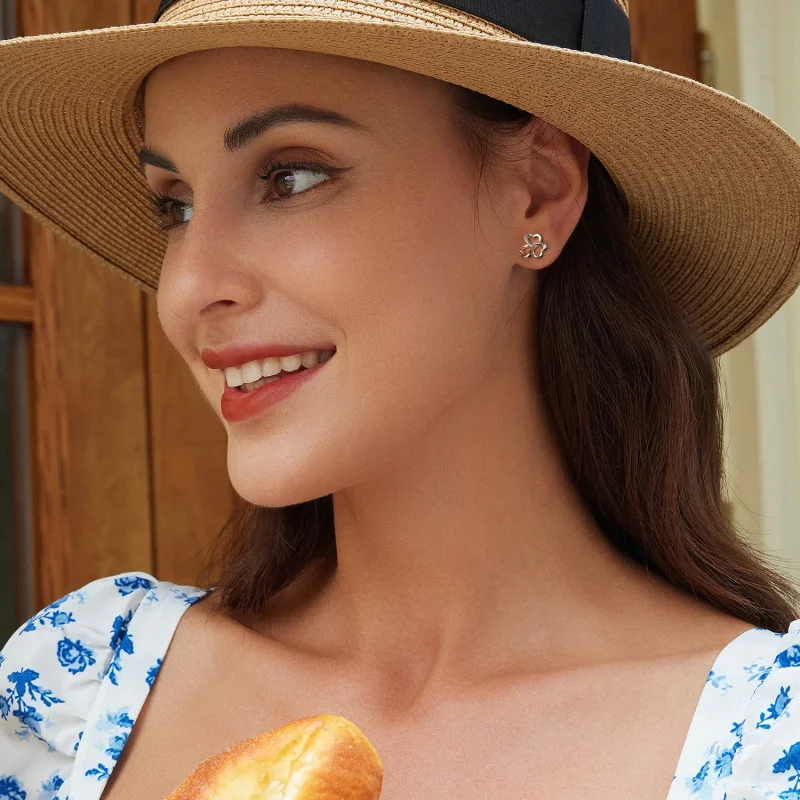 (immagine per) Orecchini trifoglio stile PANDORA - BSE999 - Visualizza 8