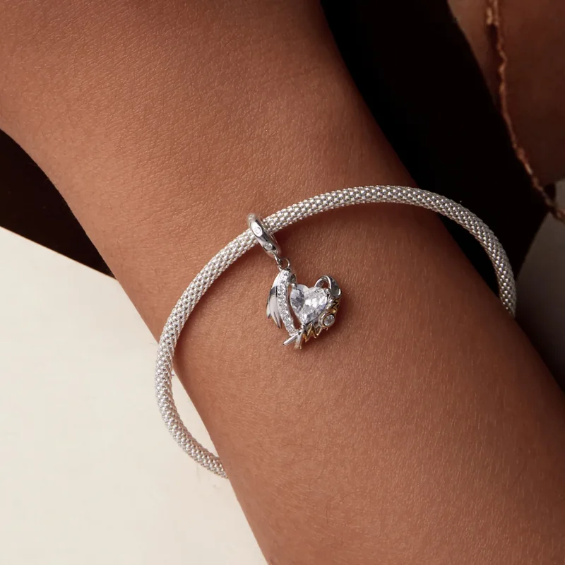 (immagine per) Pendente con ali d'amore per la festa della mamma in stile PANDORA - BSC1001 - Visualizza 6
