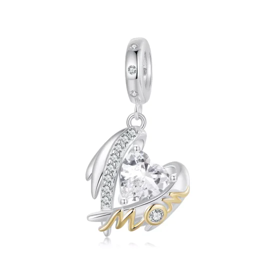 (immagine per) Pendente con ali d'amore per la festa della mamma in stile PANDORA - BSC1001