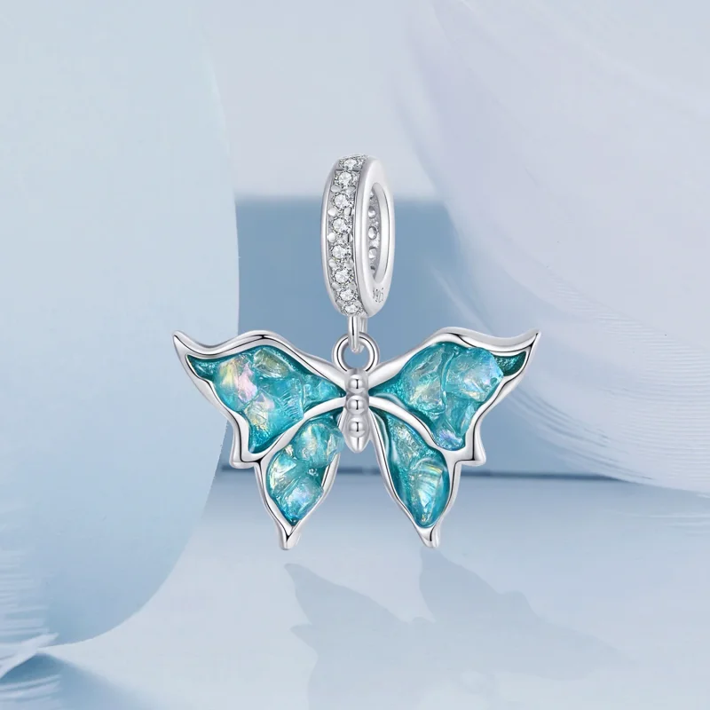 (immagine per) Pendente Morpho blu stile PANDORA - BSC982 - Visualizza 2