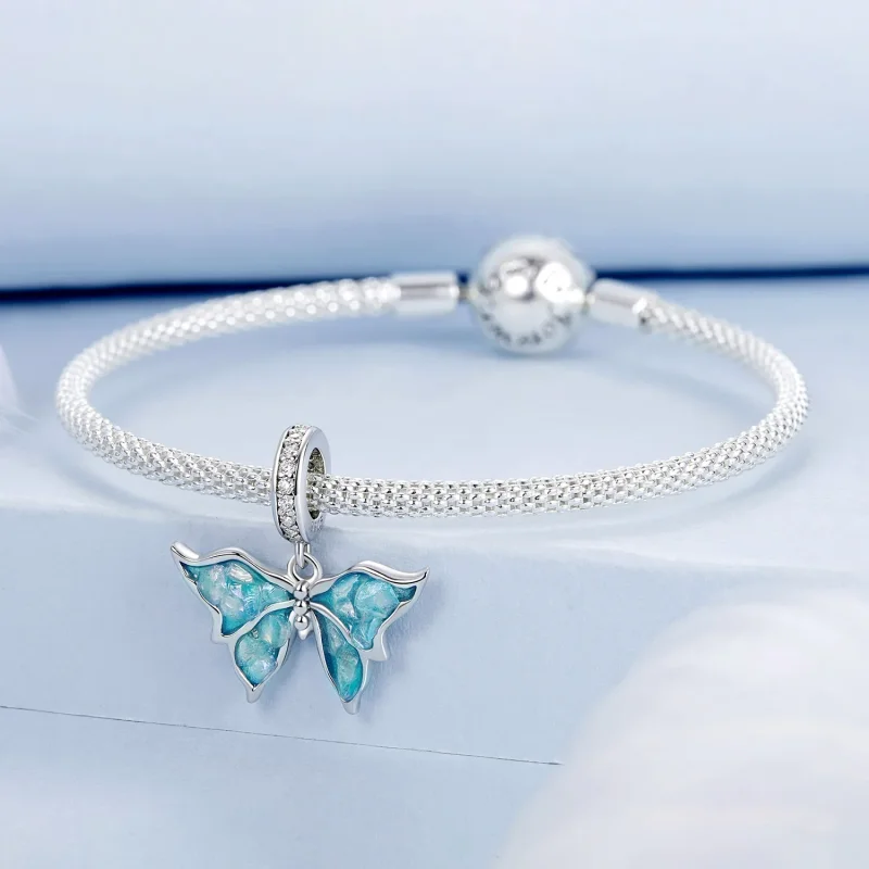 (immagine per) Pendente Morpho blu stile PANDORA - BSC982 - Visualizza 3