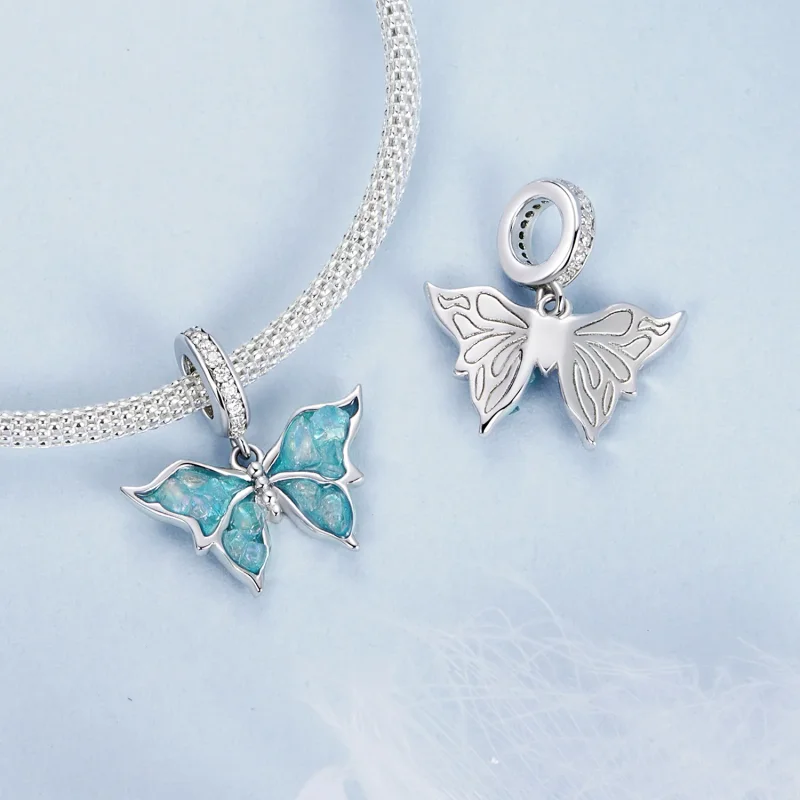 (immagine per) Pendente Morpho blu stile PANDORA - BSC982 - Visualizza 4