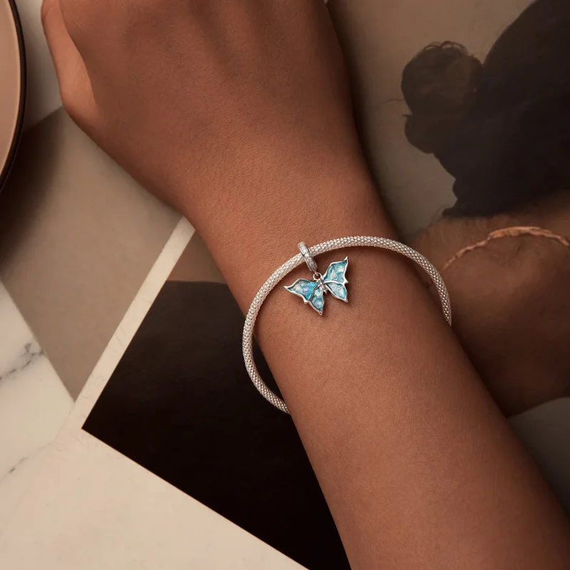 (immagine per) Pendente Morpho blu stile PANDORA - BSC982 - Visualizza 5