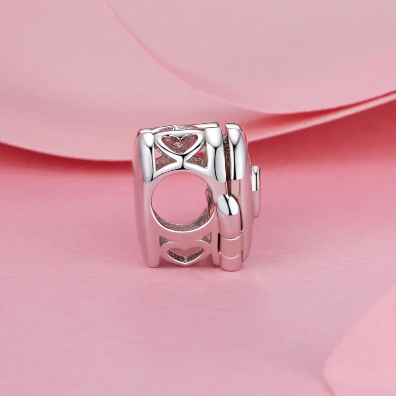 (immagine per) Perline a cuore aperto e chiuso di San Valentino in stile PANDORA - BSC973 - Visualizza 3