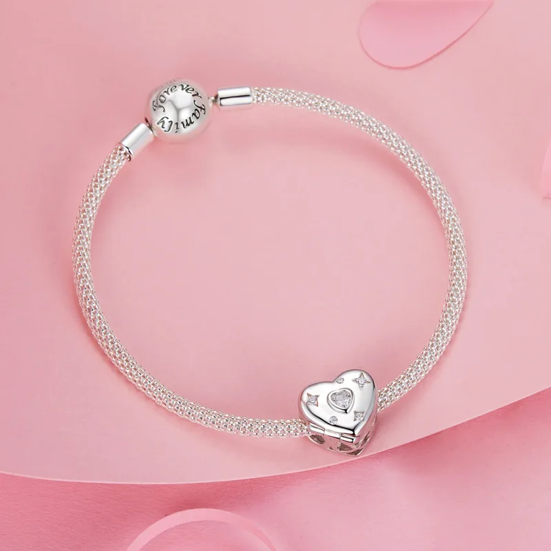 (immagine per) Perline a cuore aperto e chiuso di San Valentino in stile PANDORA - BSC973 - Visualizza 6