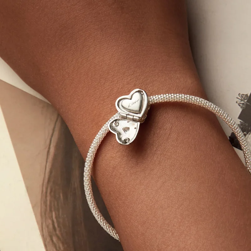 (immagine per) Perline a cuore aperto e chiuso di San Valentino in stile PANDORA - BSC973 - Visualizza 10