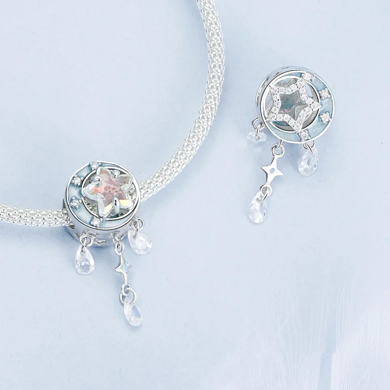 (immagine per) Perline acchiappasogni con stella e luna in stile PANDORA - BSC978 - Visualizza 4