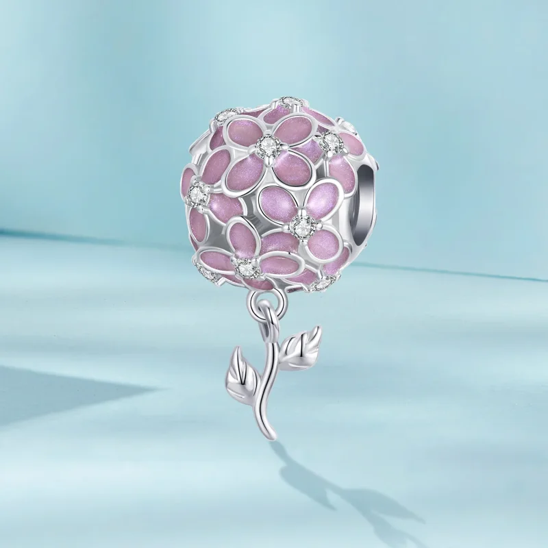 (immagine per) Perline con sfera di fiori rosa stile PANDORA - SCC2738 - Visualizza 2