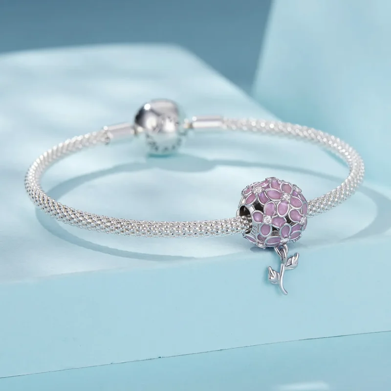 (immagine per) Perline con sfera di fiori rosa stile PANDORA - SCC2738 - Visualizza 3