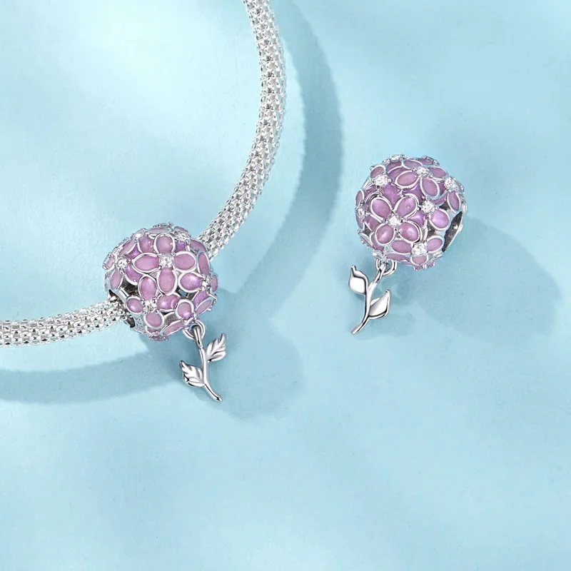 (immagine per) Perline con sfera di fiori rosa stile PANDORA - SCC2738 - Visualizza 4