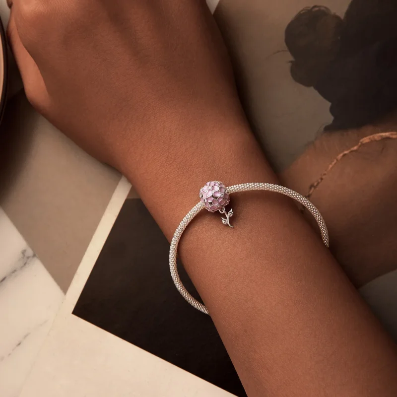 (immagine per) Perline con sfera di fiori rosa stile PANDORA - SCC2738 - Visualizza 6