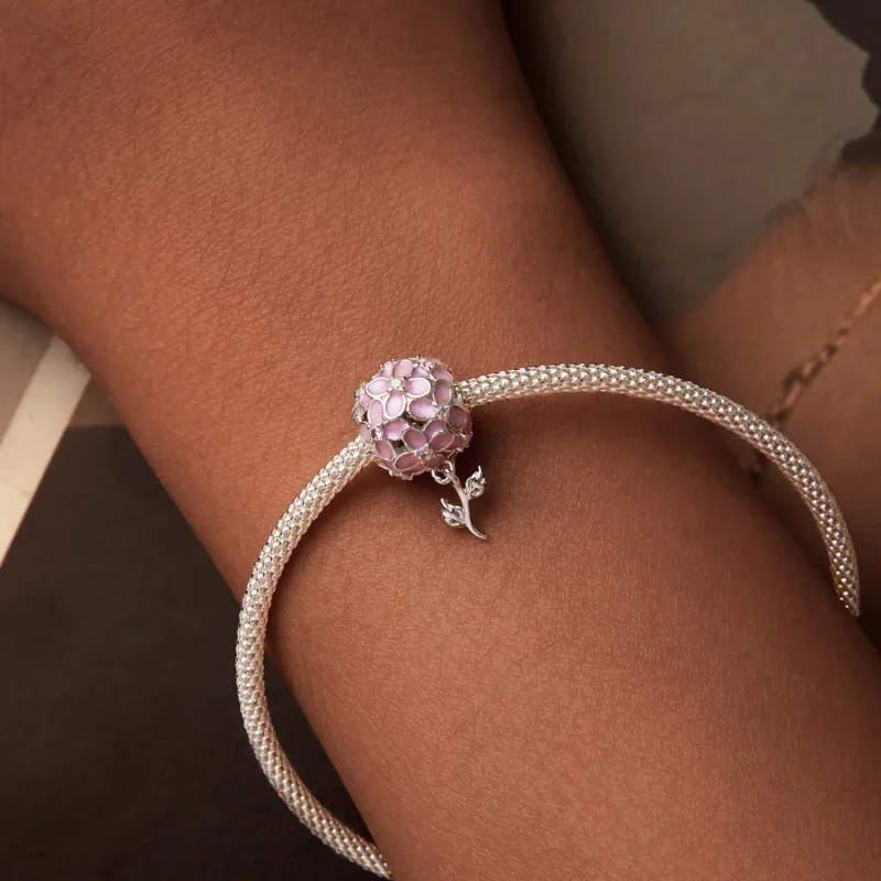 (immagine per) Perline con sfera di fiori rosa stile PANDORA - SCC2738 - Visualizza 7