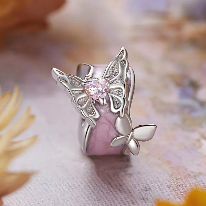 (immagine per) Perline distanziatrici in silicone con farfalla Monet stile PANDORA - BSC991 - Visualizza 2