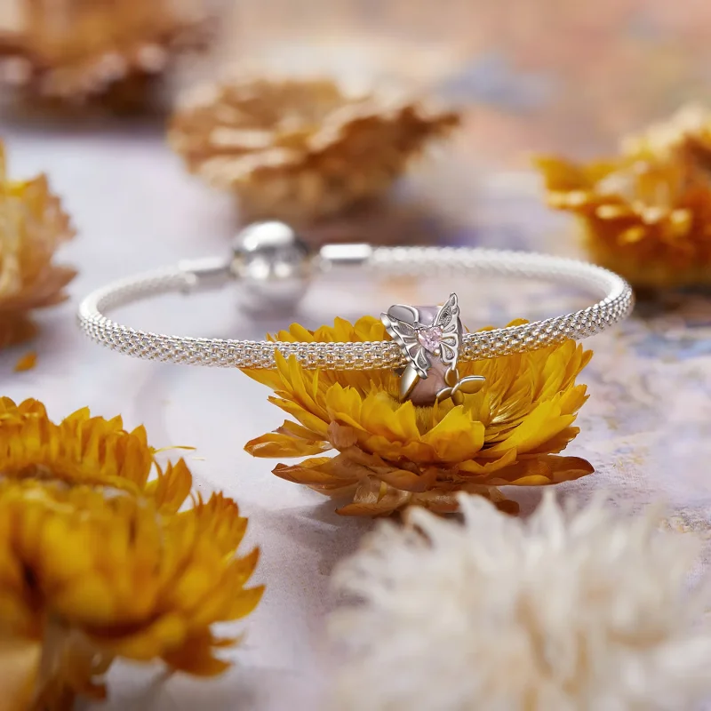 (immagine per) Perline distanziatrici in silicone con farfalla Monet stile PANDORA - BSC991 - Visualizza 4