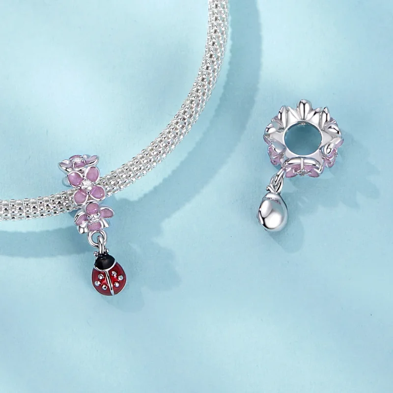 (immagine per) Perline separatore fiore coccinella stile PANDORA - SCC2740 - Visualizza 4