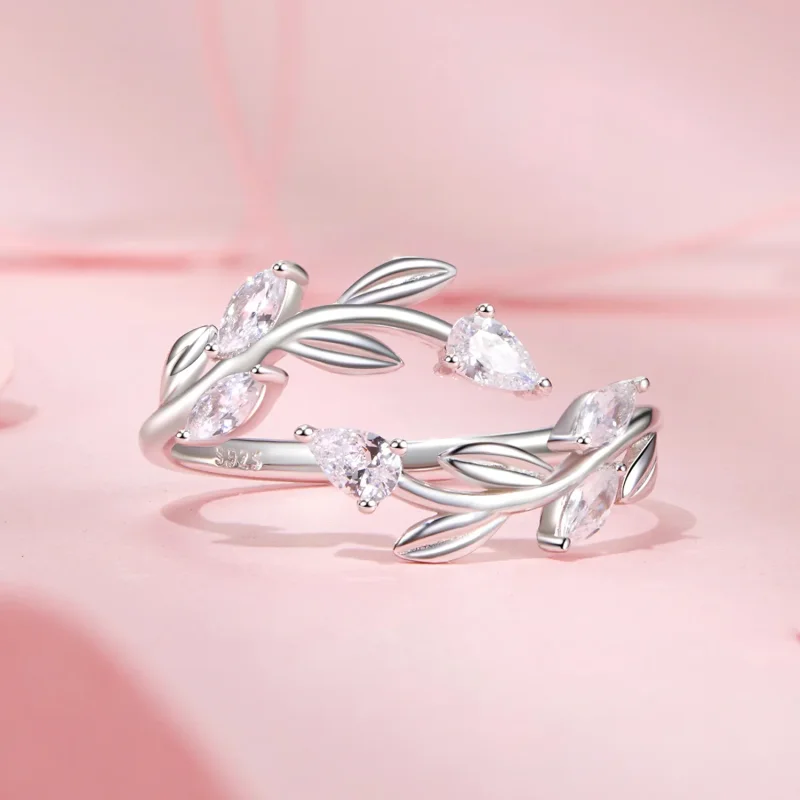 (immagine per) Anello aperto con involucro a foglia stile PANDORA - BSR552-E - Visualizza 3