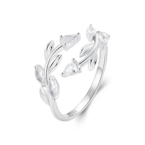 (immagine per) Anello aperto con involucro a foglia stile PANDORA - BSR552-E