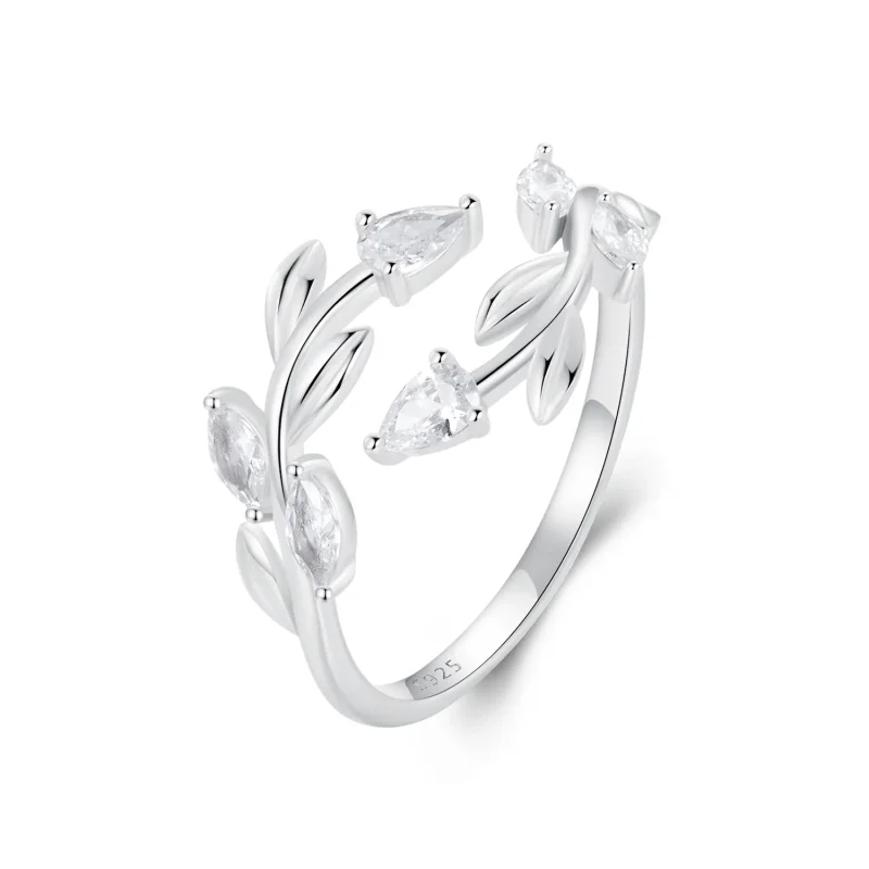 (immagine per) Anello aperto con involucro a foglia stile PANDORA - BSR552-E