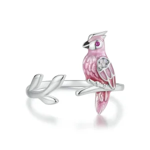 (immagine per) Anello aperto pappagallo rosa stile PANDORA - BSR551-E