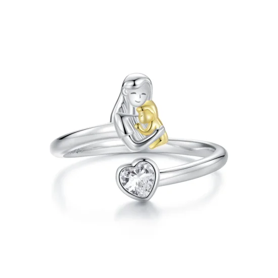 (immagine per) Anello da abbraccio per madre e figlio in stile PANDORA - SCR1051-E